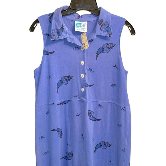 Zipcode Design Purple Seashell Starfish Beach Polo Maxi Dress M - Picture 7 of 8
